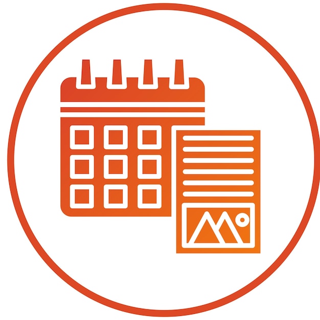 Diseño vectorial Calendario de contenido Estilo de icono