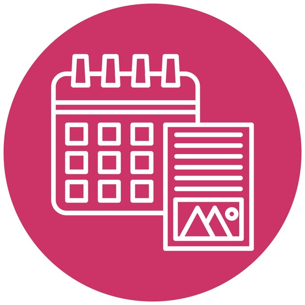Diseño vectorial Calendario de contenido Estilo de icono