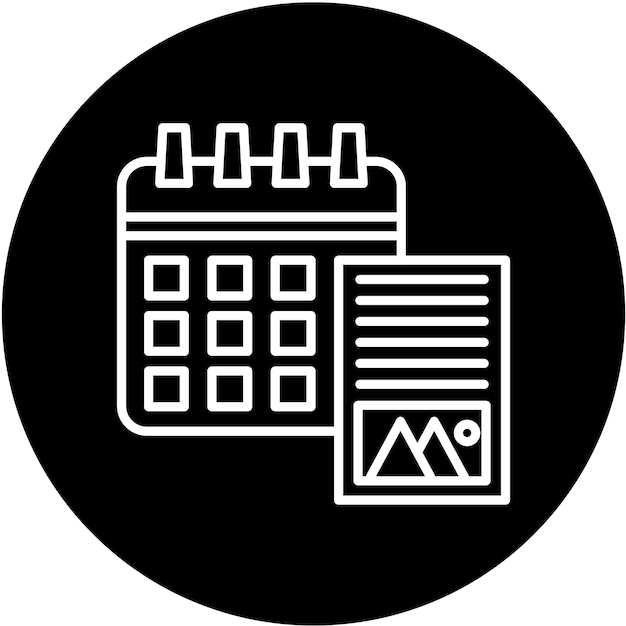 Diseño vectorial Calendario de contenido Estilo de icono
