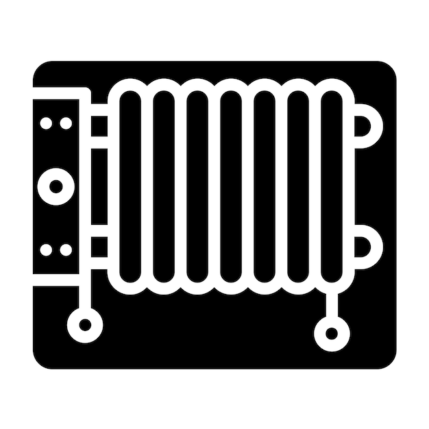 Diseño vectorial Calentador lleno de aceite Estilo del icono