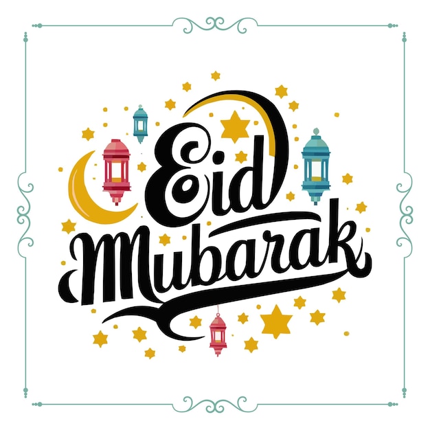 diseño vectorial de caligrafía de Eid Mubarak