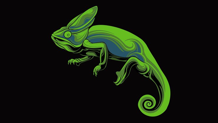 Vector diseño vectorial camaleón para elementos, colores editables