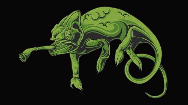 Diseño vectorial camaleón para elementos, colores editables