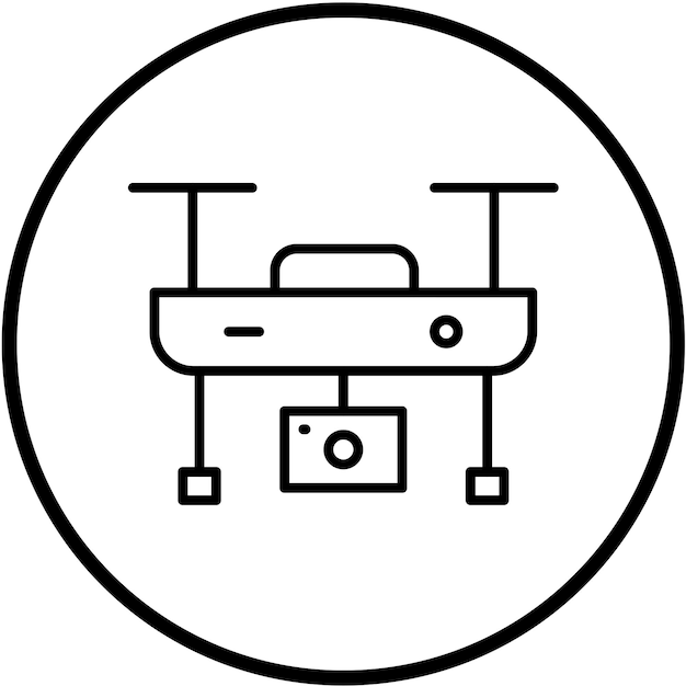 Diseño vectorial de la cámara Drone Icon Style