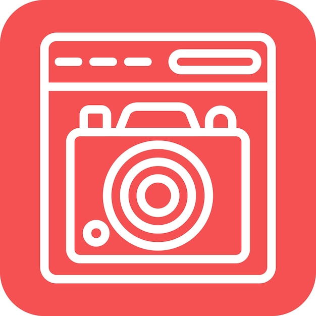 Diseño vectorial de la cámara Estilo del icono del sitio web