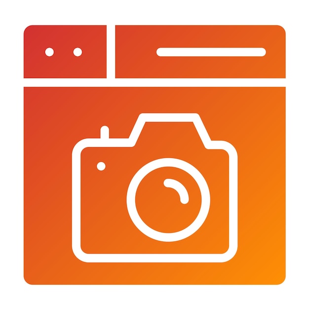 Diseño vectorial de la cámara Estilo del icono del sitio web