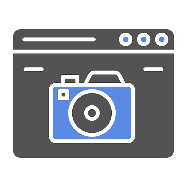 Diseño vectorial de la cámara Estilo del icono del sitio web