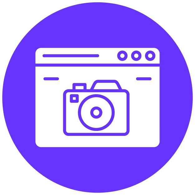 Diseño vectorial de la cámara Estilo del icono del sitio web
