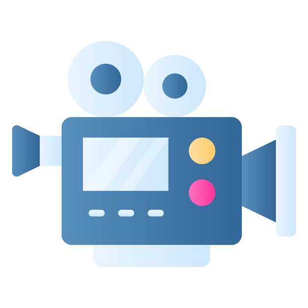 Diseño vectorial de cámara de película retro en estilo de moda diseño profesional de cámara de video
