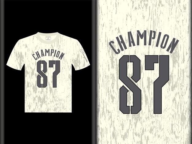 Vector el diseño vectorial de la camiseta de champion allover print