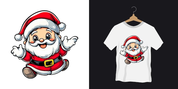 Diseño vectorial de camiseta navideña con bebé Papá Noel
