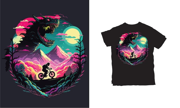 Diseño vectorial de camiseta Synthwave