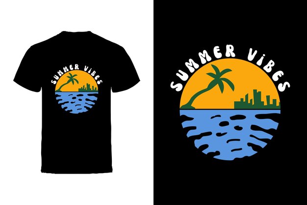 Diseño vectorial de camisetas tipografía de verano diseño vectorial