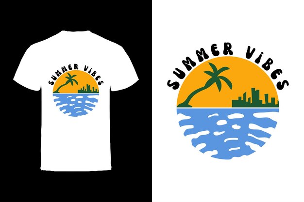 Diseño vectorial de camisetas tipografía de verano diseño vectorial