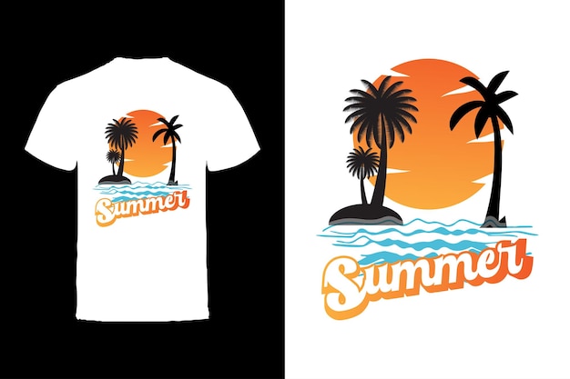 Diseño vectorial de camisetas tipografía de verano diseño vectorial