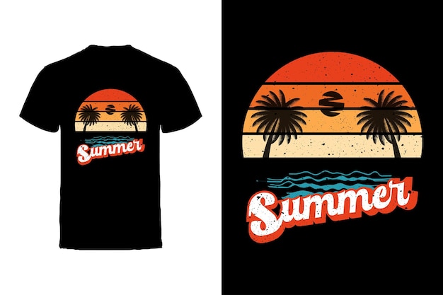 Diseño vectorial de camisetas tipografía de verano diseño vectorial