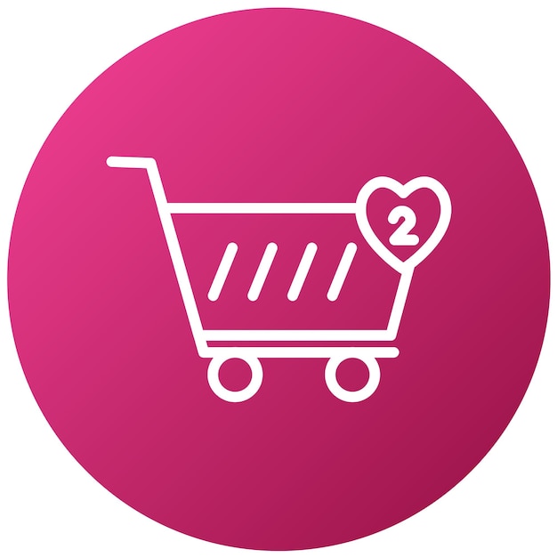 Diseño vectorial de la cantidad del carrito Estilo del icono