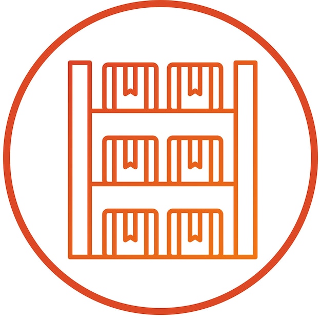 Diseño vectorial Capacidad del estante Estilo del icono