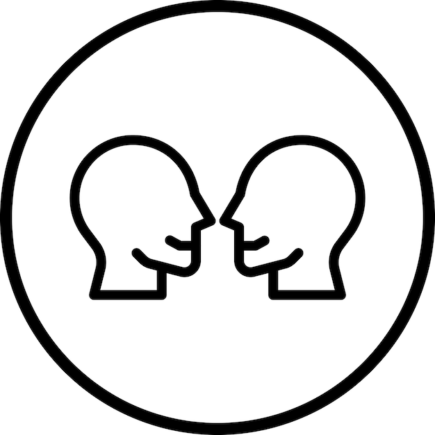 Diseño vectorial cara a cara Estilo del icono de contacto