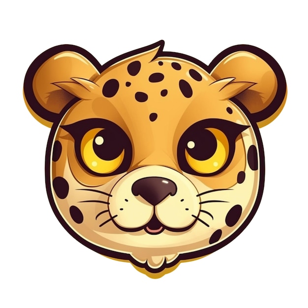Diseño vectorial de la cara del guepardo de dibujos animados