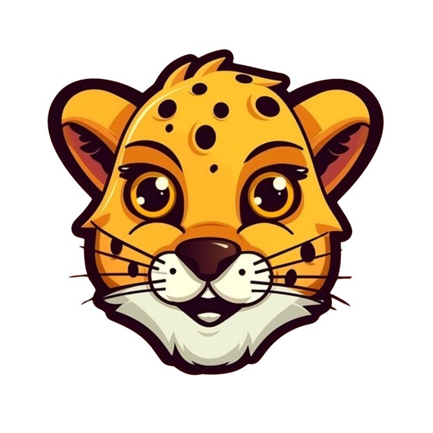 Diseño vectorial de la cara del guepardo de dibujos animados