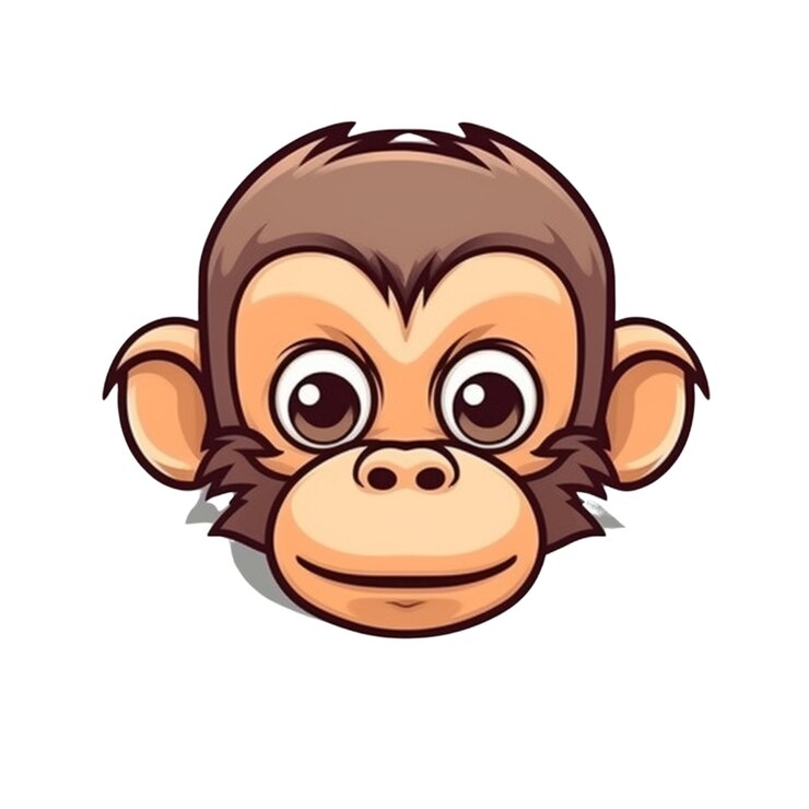 Diseño vectorial de cara de mono de dibujos animados