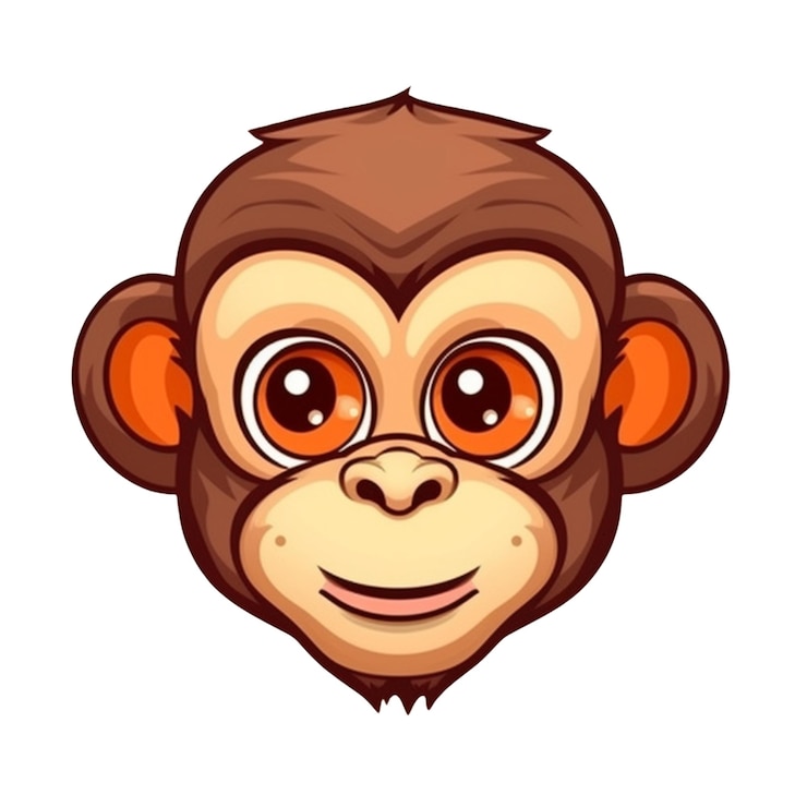 Diseño vectorial de cara de mono de dibujos animados