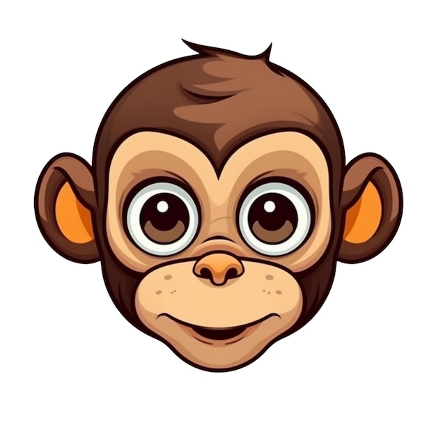 Diseño vectorial de cara de mono de dibujos animados