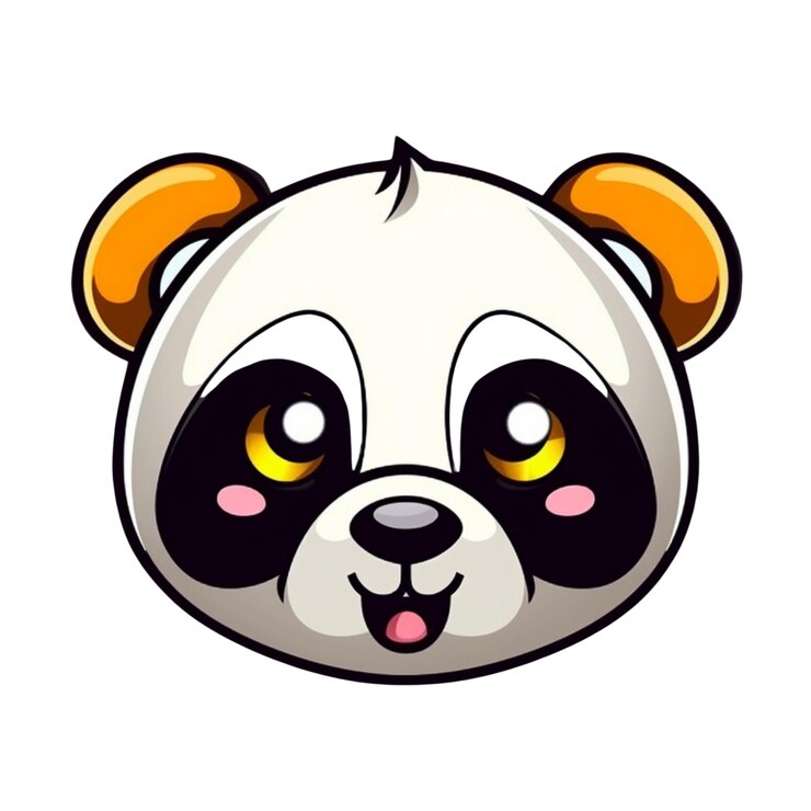 Diseño vectorial de la cara del panda de dibujos animados