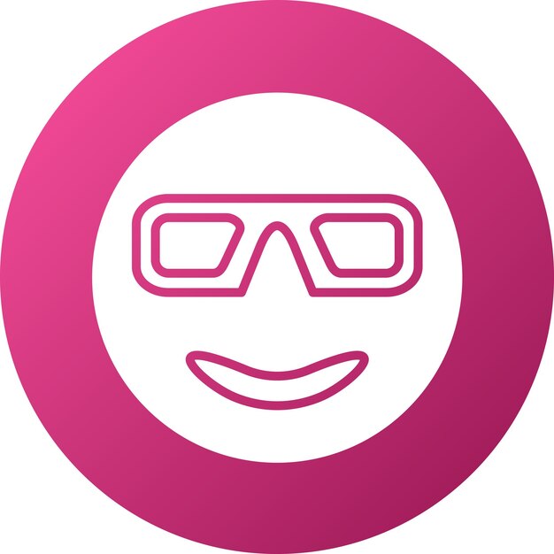 Diseño vectorial de cara sonriente con estilo de icono de gafas de sol
