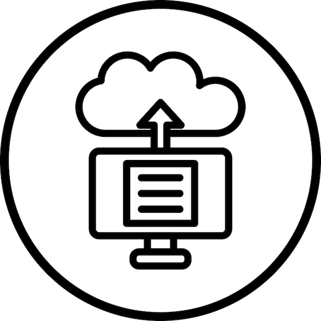 Diseño vectorial Cargar archivo en el estilo de icono de la nube