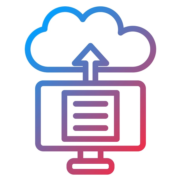Diseño vectorial Cargar archivo en el estilo de icono de la nube