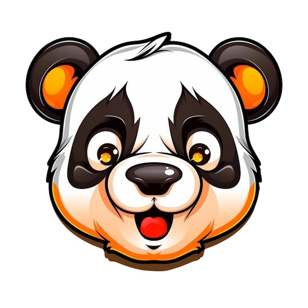 Diseño vectorial de caricaturas de caras de pandas