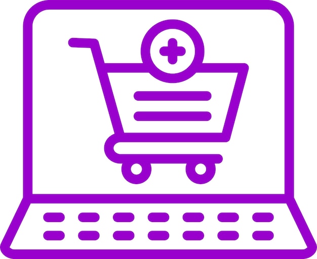 Diseño vectorial de carrito Añadir estilo de icono de artículo