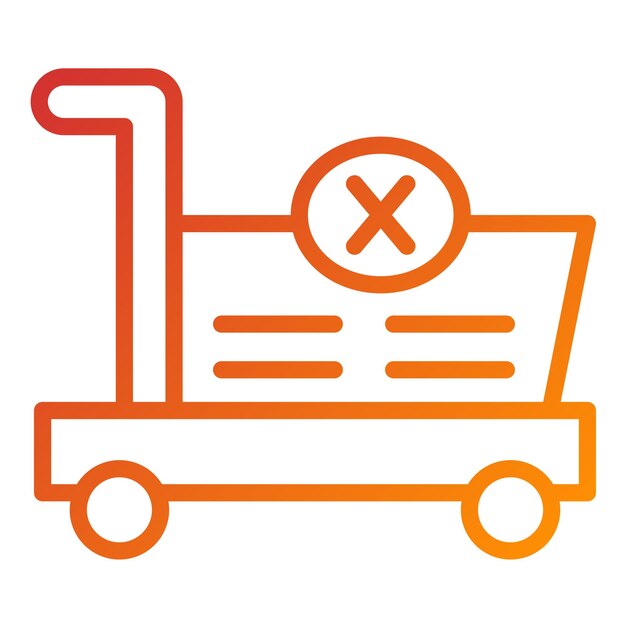 Diseño vectorial del carrito Declinado Estilo del icono