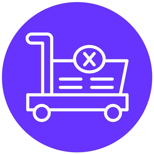 Diseño vectorial del carrito Declinado Estilo del icono