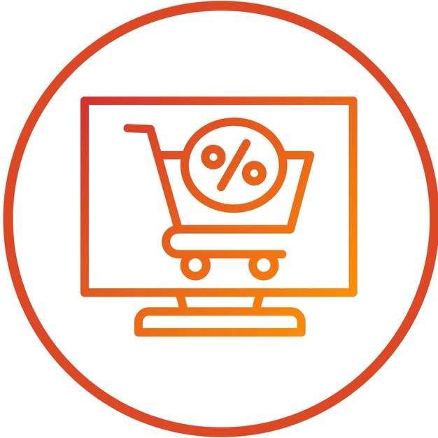 Diseño vectorial del carrito de descuentos Estilo de icono