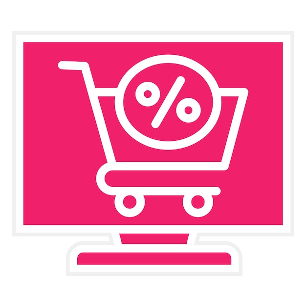 Diseño vectorial del carrito de descuentos Estilo de icono