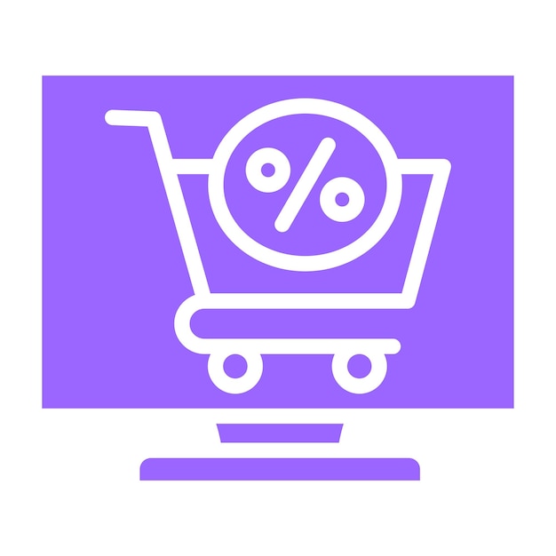 Diseño vectorial del carrito de descuentos Estilo de icono