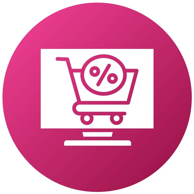 Diseño vectorial del carrito de descuentos Estilo de icono