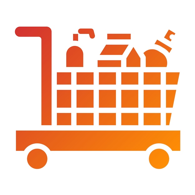 Diseño vectorial del carrito entregado Estilo de icono
