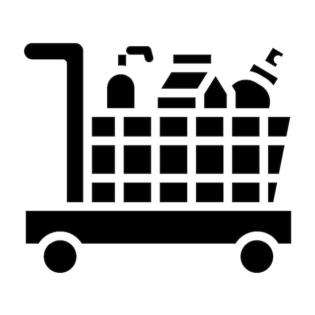 Diseño vectorial del carrito entregado Estilo de icono