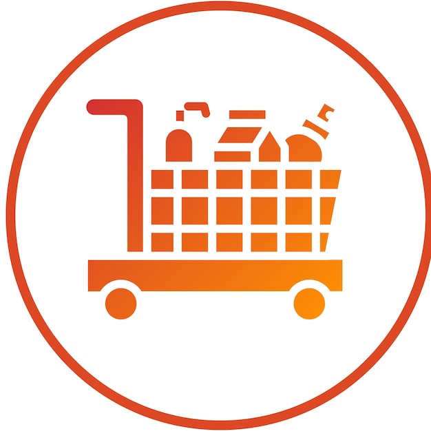 Diseño vectorial del carrito entregado Estilo de icono