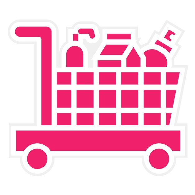 Diseño vectorial del carrito entregado Estilo de icono