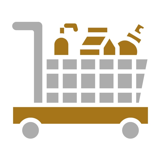 Diseño vectorial del carrito entregado Estilo de icono