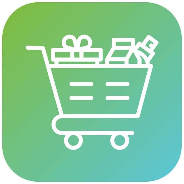 Diseño vectorial del carrito Estilo completo del icono
