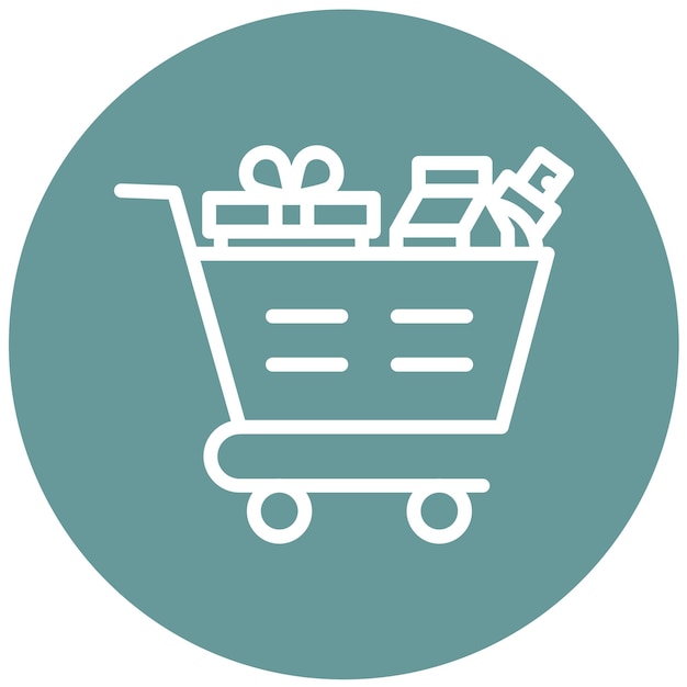 Diseño vectorial del carrito Estilo completo del icono