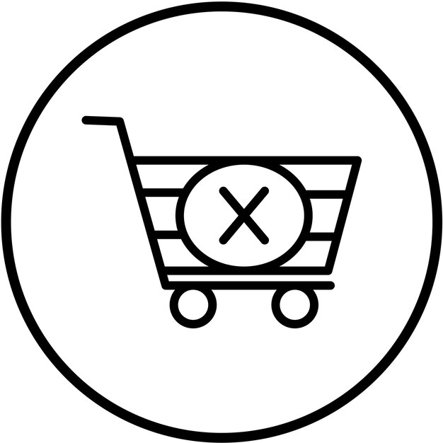Diseño vectorial del carrito Estilo de icono cancelado