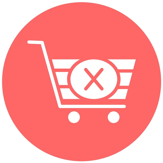 Diseño vectorial del carrito Estilo de icono cancelado
