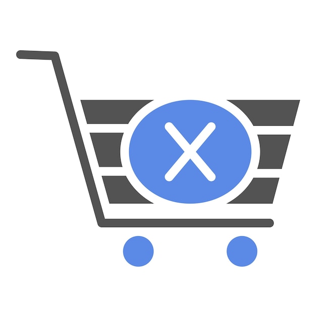 Diseño vectorial del carrito Estilo de icono cancelado